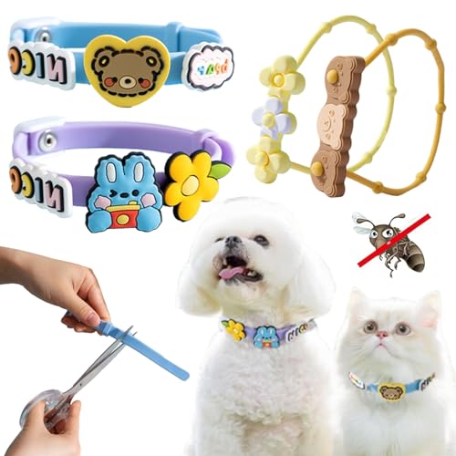 Amazon | AQZXA 犬用/猫用 ノミダニ首輪 蚊よけ首輪 防水 簡単着脱 (M